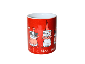 Caneca cerâmica especial pets de natal- vermelha - golden