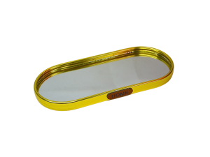 Bandeja decorativa com espelho dourada