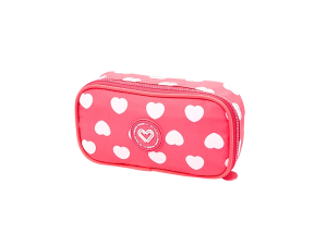 Estojo box rosa pink com corações - linha color up - seanite- es42246