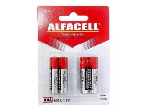 PILHA PALITO  C/4 PCS R03P/4B-Alfacell  